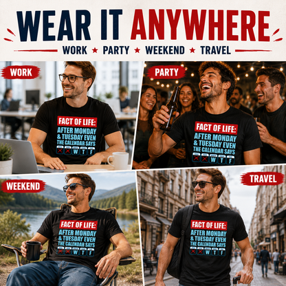 FACT OF LIFE WTF Calendar Tee | Funny 100% Cotton Office Shirt