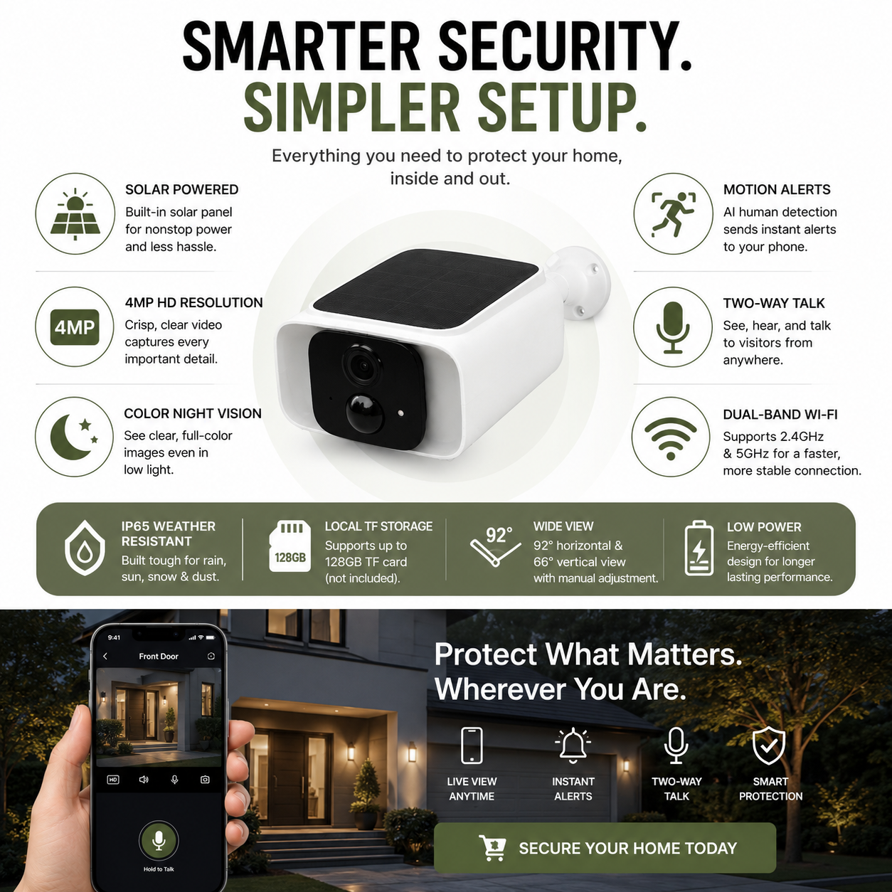 🔥 HOT SALE | 4MP Solar Security Camera – Smart Outdoor Monitoring Day & Night