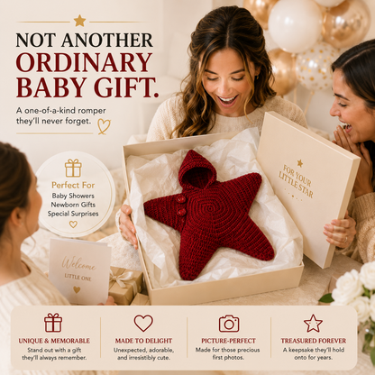 ⭐ Little Starfish Baby Romper – Cozy Knitted One-Piece Made for Picture-Perfect Moments