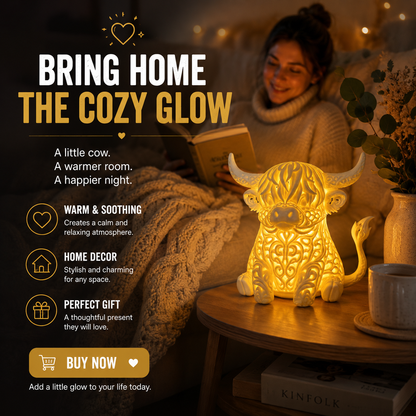 🐮Highland Cow Cozy Glow Lamp | Cute Warm Night Light for Home Decor