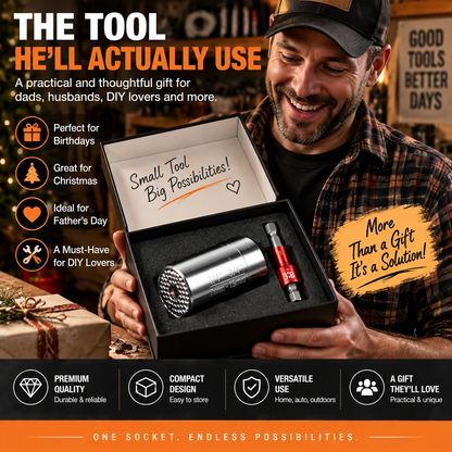 ⚙️ SELF-ADJUSTING SOCKET | Universal Multi-Size Adapter for Nuts, Bolts, Hooks & Everyday Fasteners