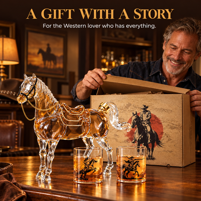 🐎 Western Horse Whiskey Decanter Set