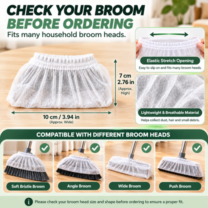 🧹 Disposable Broom Dust Cover – Elastic Cleaning Cover for Pet Hair, Dust & Everyday Floor Debris