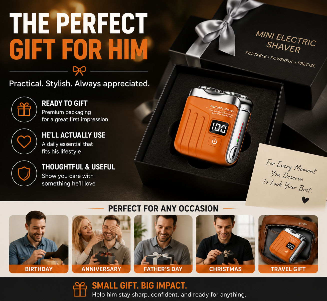 🧲Mini Pocket Electric Shaver – Fast USB Rechargeable Portable Razor for Men