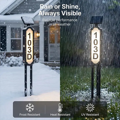 ☀️ Solar House Number Light | Waterproof Illuminated Address Sign With 3 Light Modes