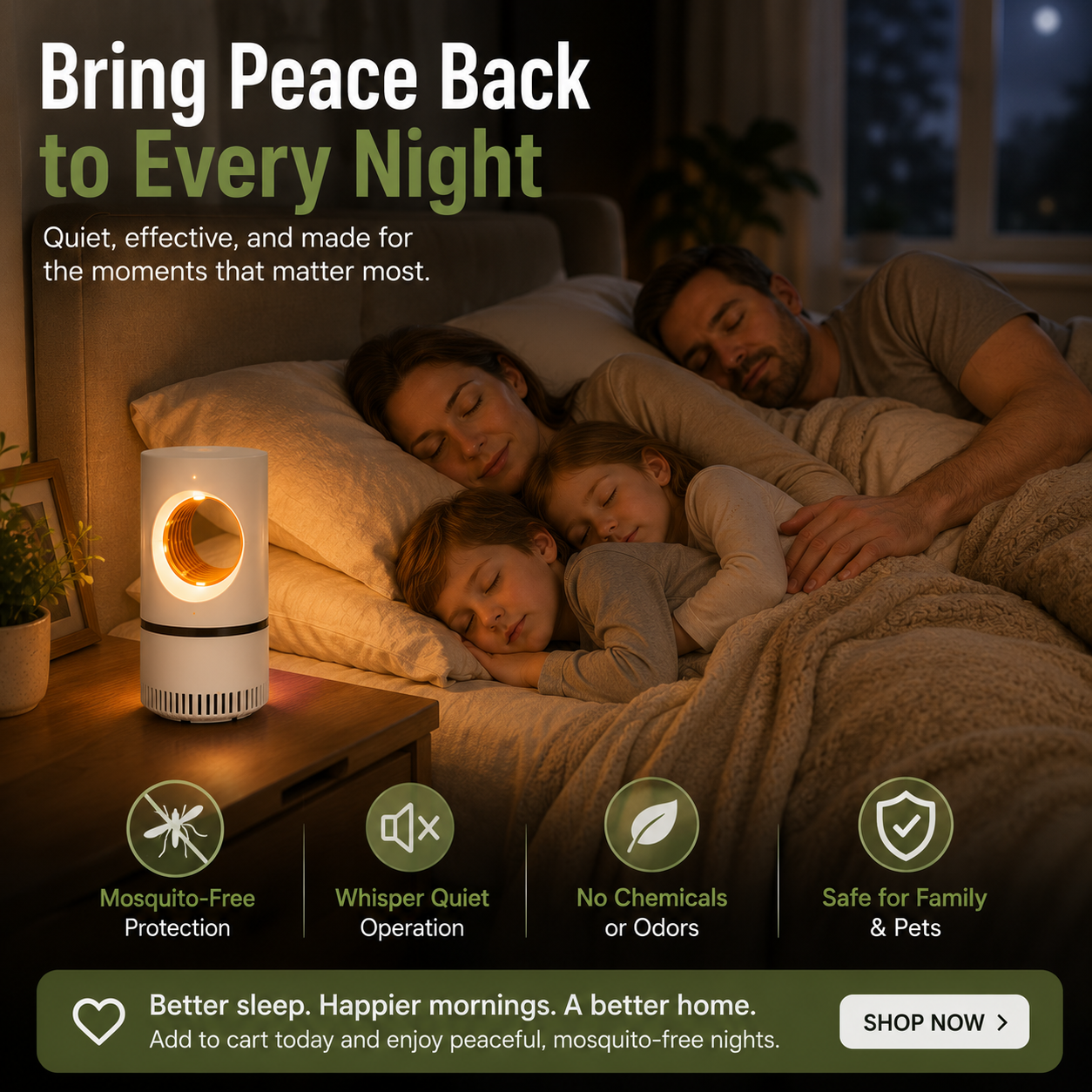 🔥 2026 New  Mosquito Trap – USB Powered Quiet Mosquito Catcher for Home & Bedroom