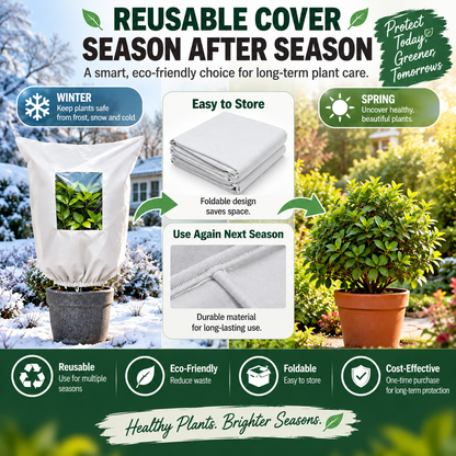 🌿 WINTER GARDEN ESSENTIAL | Plant Frost Protection Cover – Breathable Reusable Cover for Shrubs, Pots & Young Trees