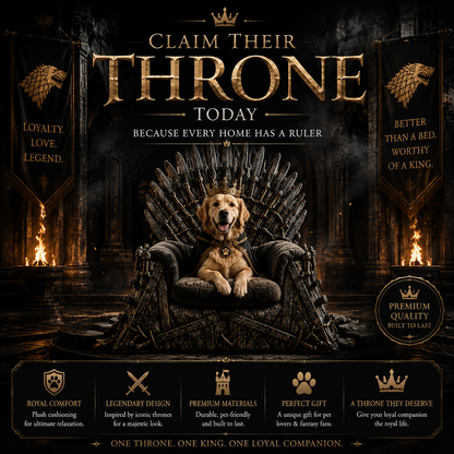 👑Luxury Pet Throne Bed Chair For Dogs Cats – Fantasy Royal Style Pet Furniture
