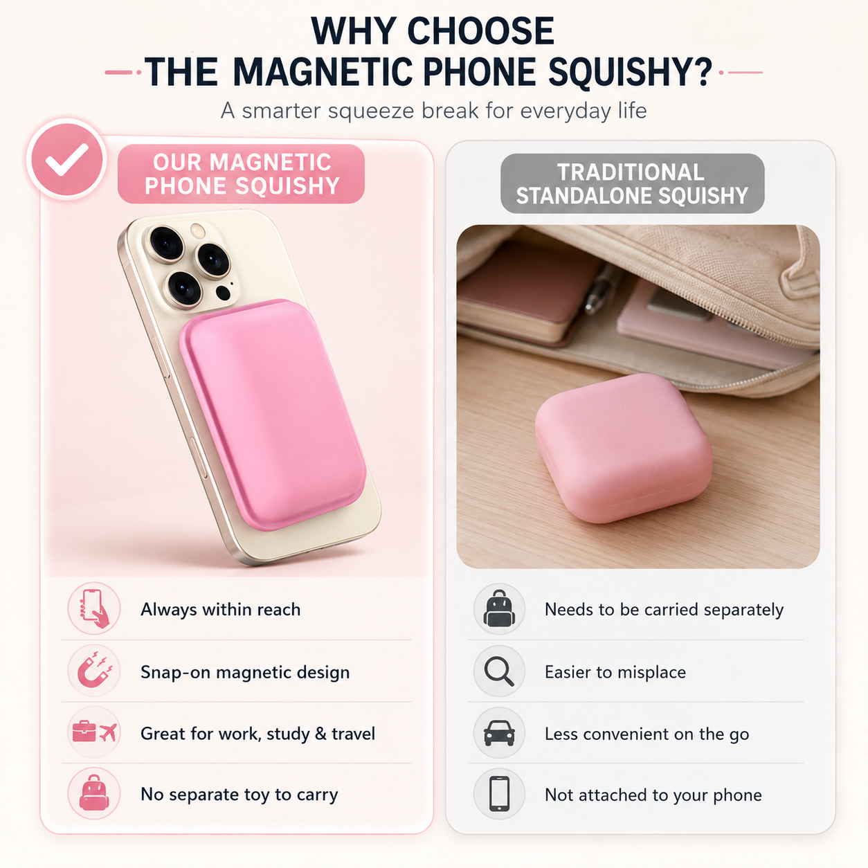 Magnetic Phone Squishy™ | Soft Stress Relief Fidget Toy for MagSafe Phones