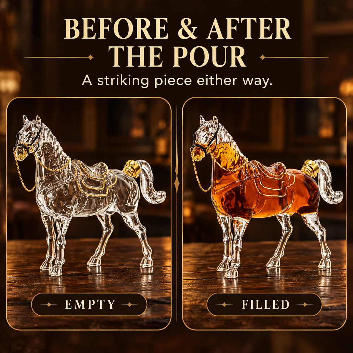 🐎 Western Horse Whiskey Decanter Set