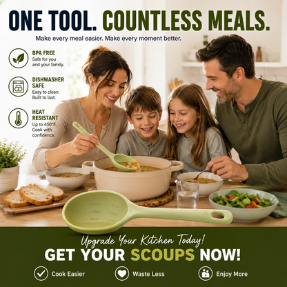 SCOUPS™ 3-In-1 Kitchen Spoon | Ladle Spatula Measuring Cup