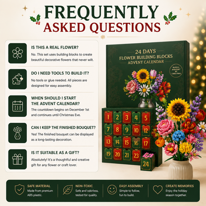 🌸 CHRISTMAS FAVORITE | Flower Building Blocks Advent Calendar – 24 Daily Surprises That Become a Decorative Bouquet