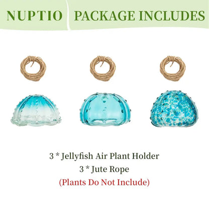 ✨ Handmade Jellyfish Glass Air Plant Holders | Ocean-Inspired Hanging Decor