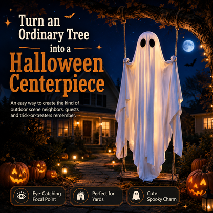 👻Haunted Swinging Ghost Halloween Yard Decoration – Hanging Outdoor Decor