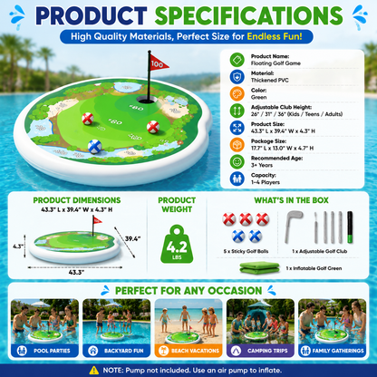 Floating Golf Pool Game – Interactive Water Toy for Kids & Family Fun