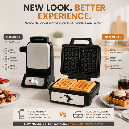 🧇 Belgian Waffle Maker | Thick Crispy Homemade Waffles With Non-Stick Plates