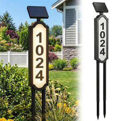 ☀️ Solar House Number Light | Waterproof Illuminated Address Sign With 3 Light Modes