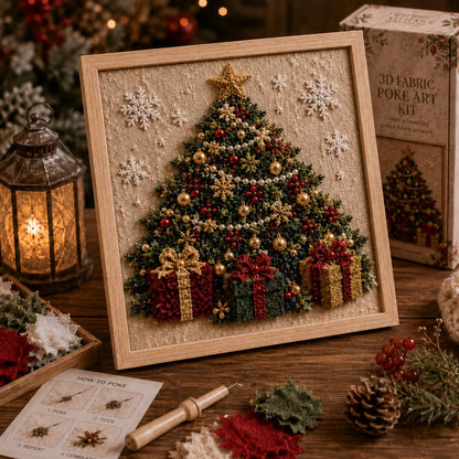⛄ CHRISTMAS SPECIAL | DIY Snowman Fabric Poke Art Kit – Handmade 3D Holiday Decoration Craft Set