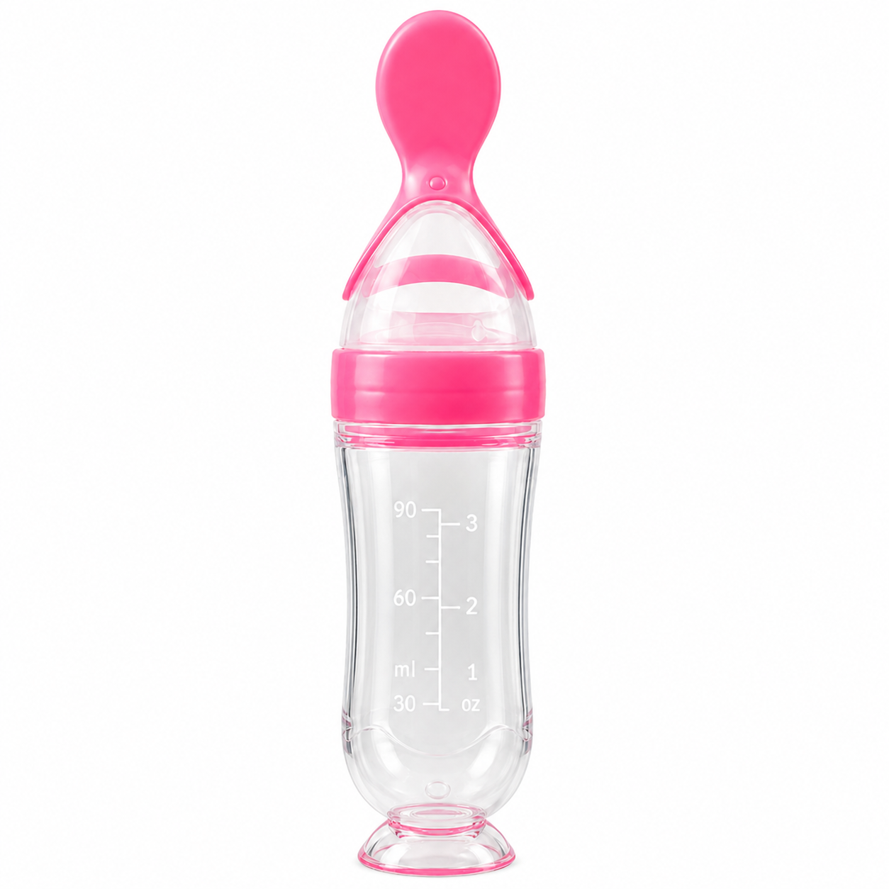 👶 90ml Baby Food Squeeze Feeder – One-Hand Feeding Spoon with Suction Base