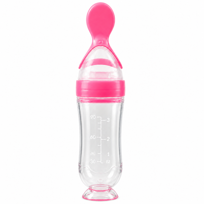 👶 90ml Baby Food Squeeze Feeder – One-Hand Feeding Spoon with Suction Base