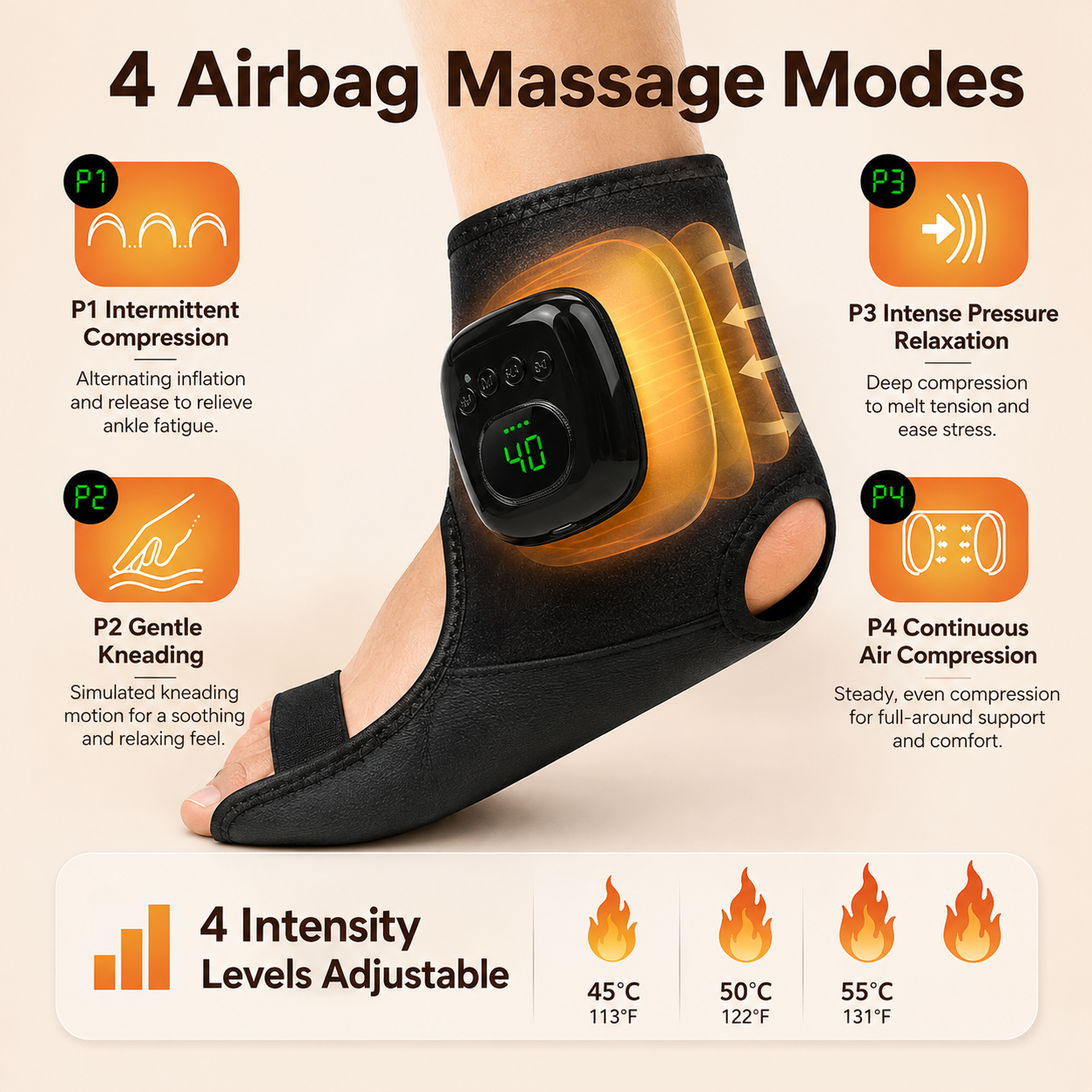 Heated Foot & Ankle Massager – Heat, Compression & Deep Relaxation