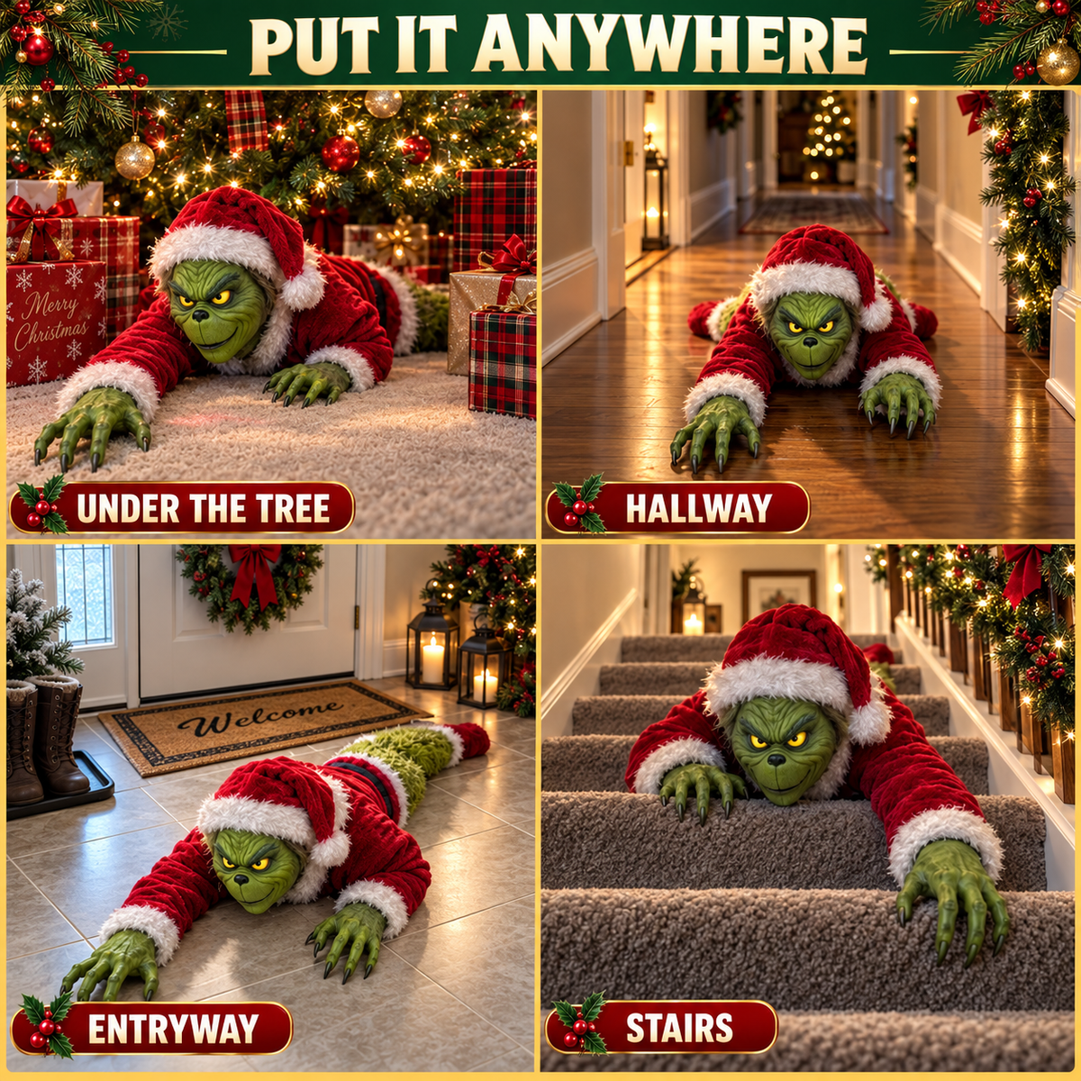 😈 Crawling Christmas Mischief Creature – Lights, Sound & Motion