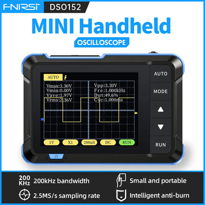🚗 FNIRSI DSO-152 Mini Oscilloscope – Pocket-Sized Signal Tester for Car Audio Tuning, Circuit Diagnostics & DIY Electronics ⚡