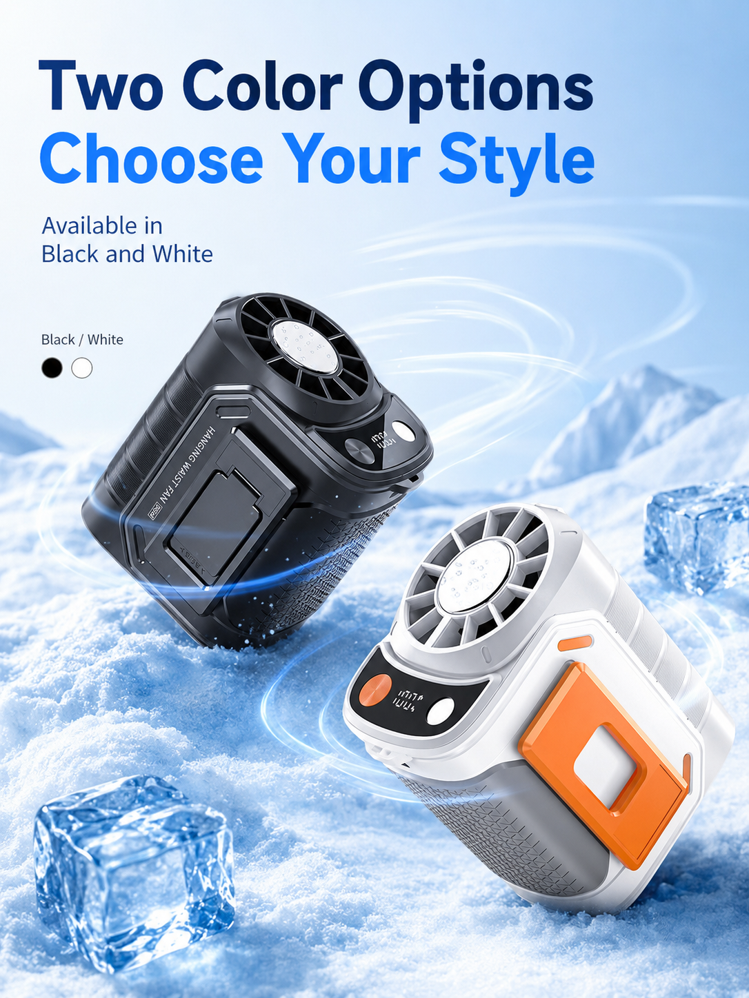 Portable Waist Fan, Rechargeable Multi-functional Fan