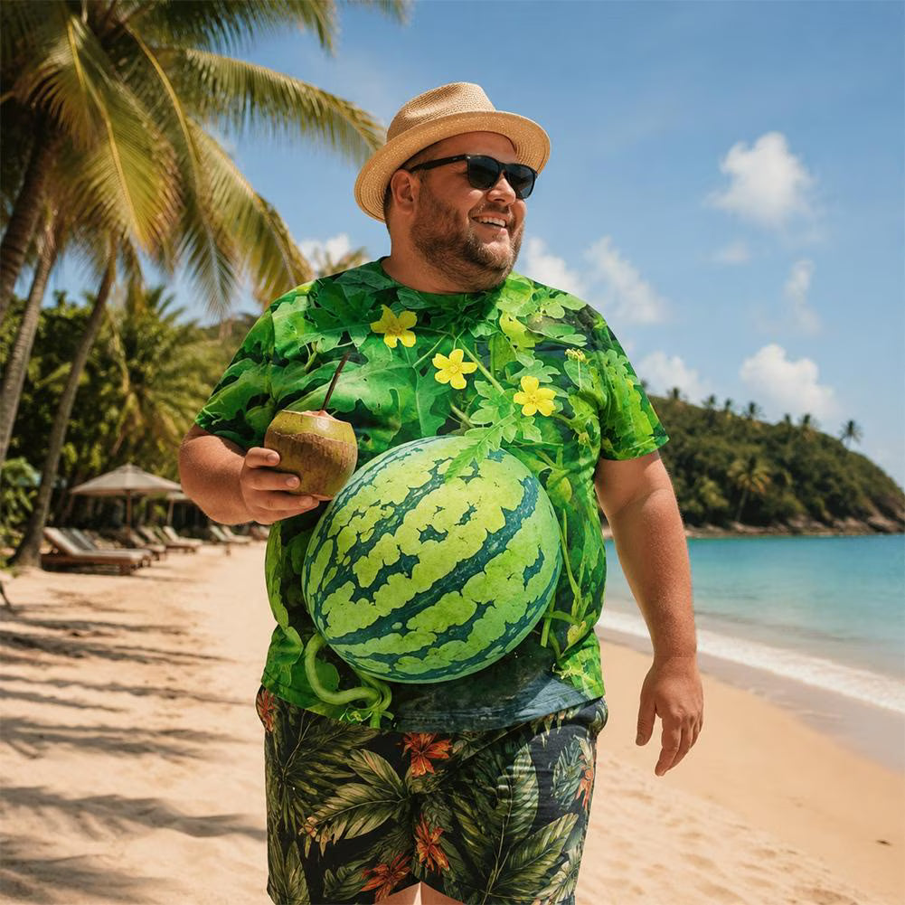 🍉 Funny 3D Watermelon T-Shirt for Men – 100% Cotton Summer Novelty Tee S–6XL