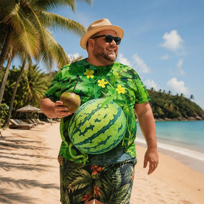 🍉 Funny 3D Watermelon T-Shirt for Men – 100% Cotton Summer Novelty Tee S–6XL