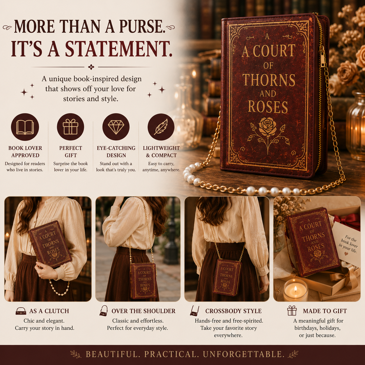 📚 Vintage Book Purse – A Novel Outside, A Purse Inside