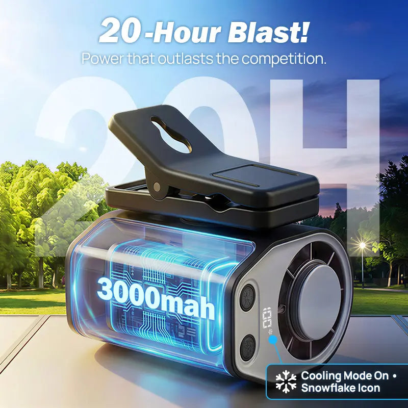 2026 Car Clip On Fan with LED Display