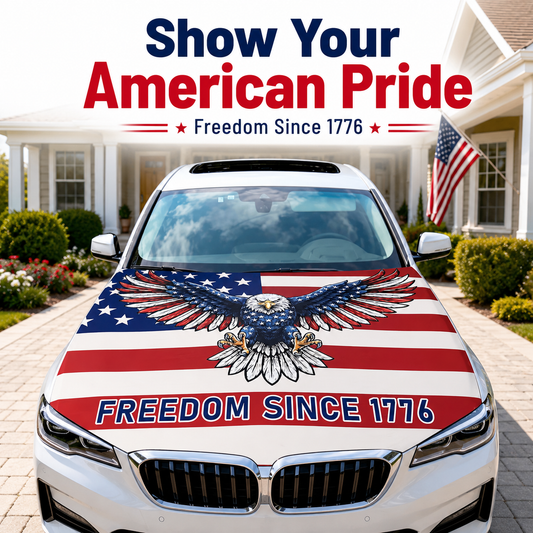 🇺🇸 Texas Flag Car Hood Cover with Dual Triangle Fasteners – Easy-Install Patriotic Decoration for Trucks, SUVs & Cars