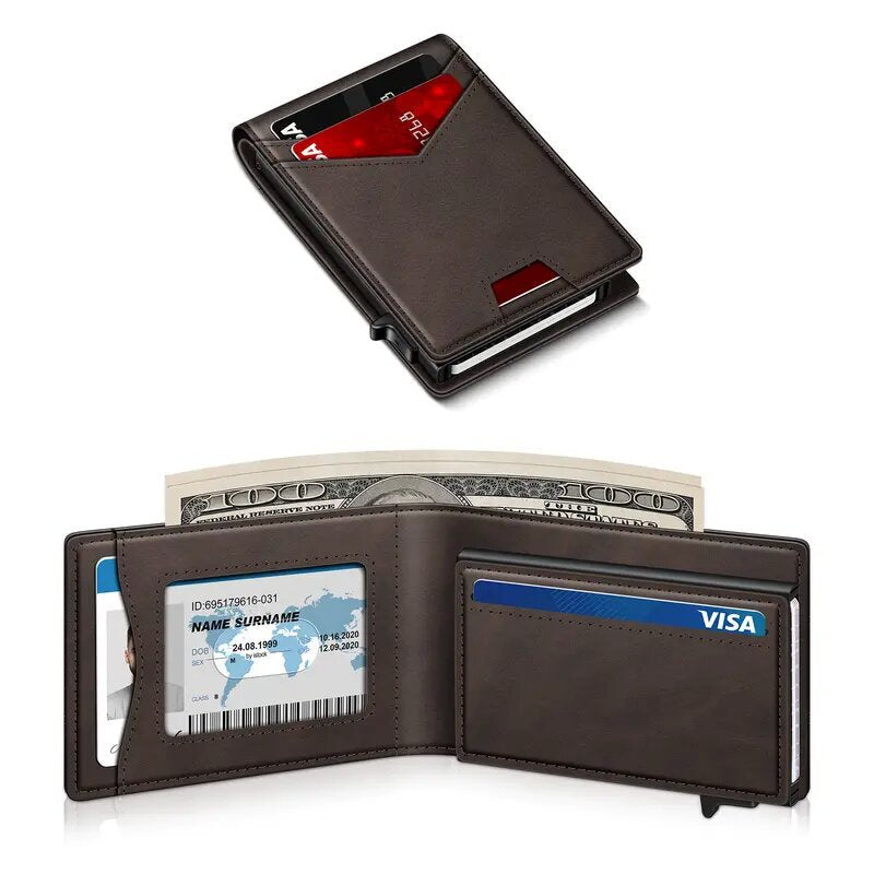 💳 POP-UP CARD WALLET | Slim RFID Blocking Wallet with Quick-Access Aluminum Card Holder & Money Clip