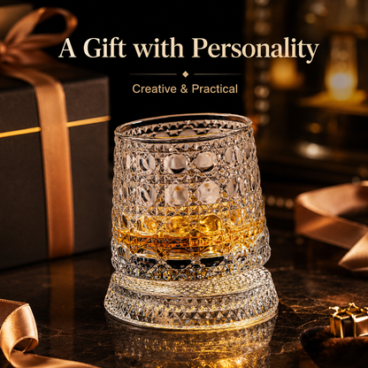 360° Rotating Crystal Glass Cup – The Fun Drinkware That Won’t Tip Over