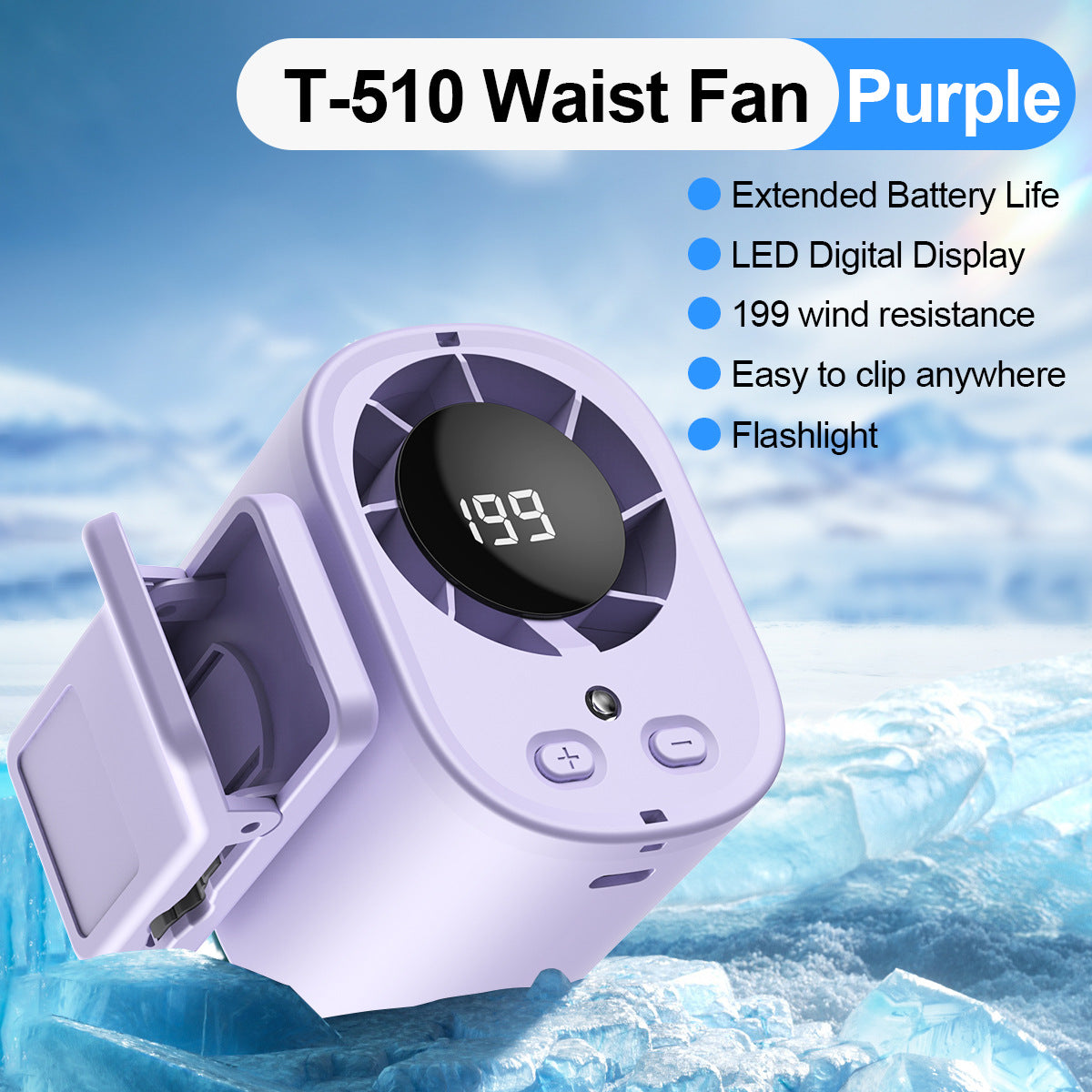 2026 Car Clip On Fan with LED Display