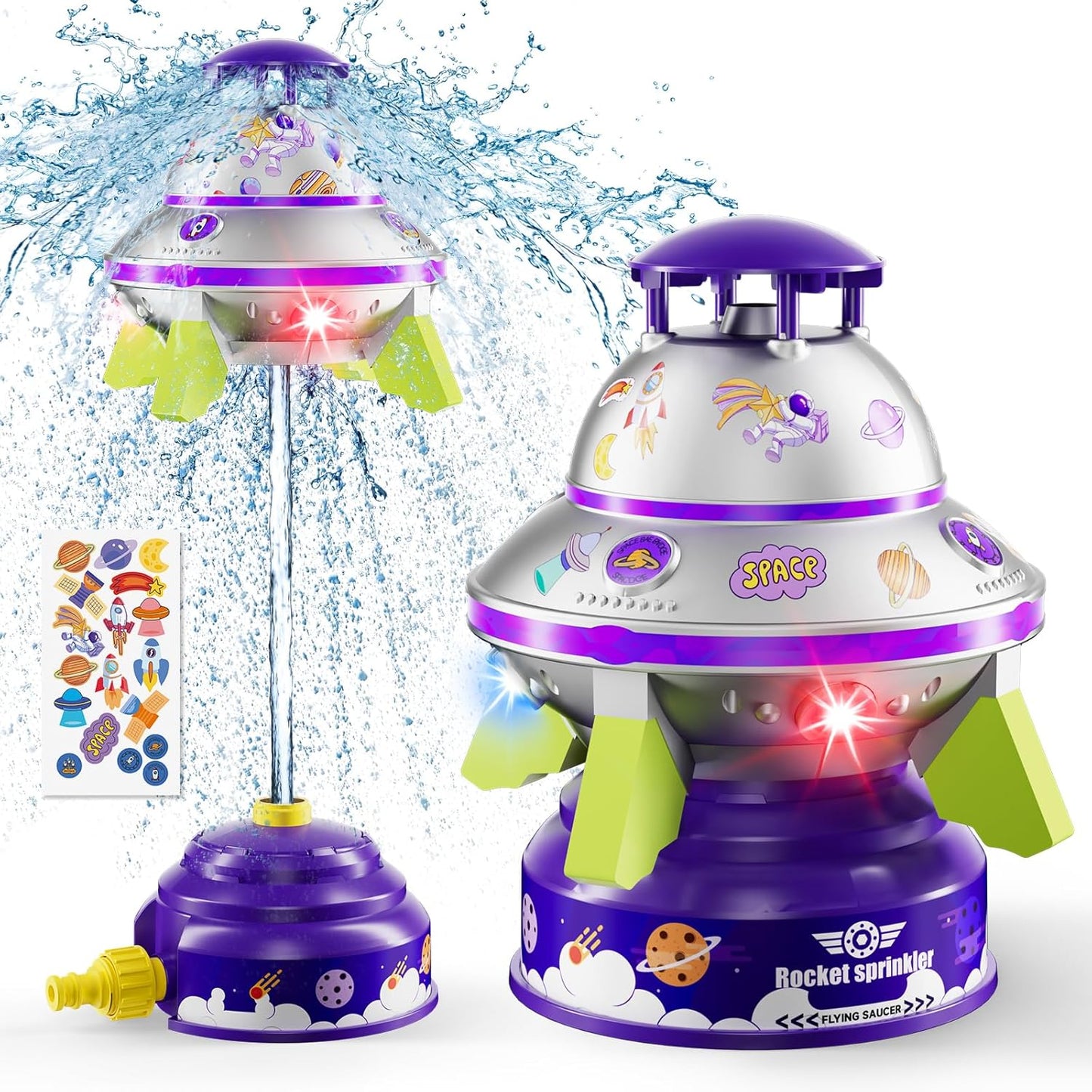 🚀 UFO Rocket Sprinkler Toy – 360° Spinning Splash Fun for Kids