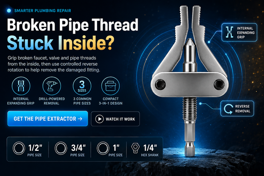 🔩 Broken Pipe Thread Remover - Grip And Remove Broken Faucet, Valve & Pipe Threads From The Inside