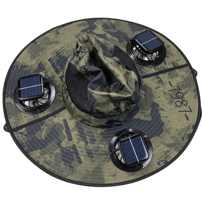 🔥2026 New 3-Solar-Fan Cooling Hat — UPF50+ Sun Protection, Triple-Power Rechargeable, & Water-Resistant