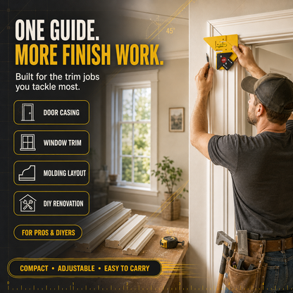 📐 Adjustable 45° Trim Marking & Measuring Tool – Fast Door & Window Casing Layout