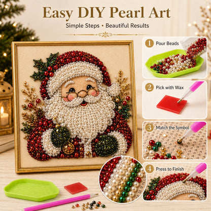 ❤️ 5-in-1 3D Pearl Art Kit – Christmas DIY Craft Set for Kids & Family Creative Fun 🎨