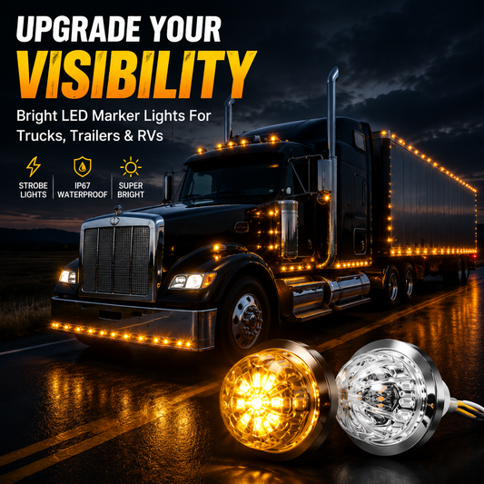 🚛 3/4" LED Marker Lights – 6 Pack Super Bright Waterproof Side Lights for Trucks, Trailers & RVs