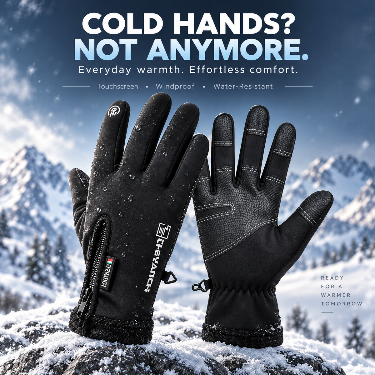 Winter Flip-Top Touchscreen Gloves – Warm, Windproof & Water-Resistant