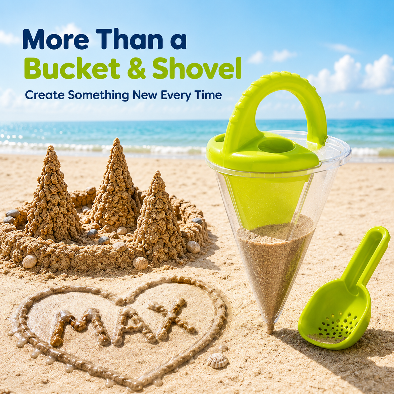 Kids Sand & Water Funnel Toy – Drip Castle Maker with Sifter Scoop
