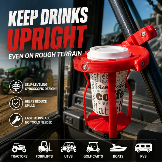 🚜 No-Spill Gyroscopic Cup Holder | Keep Drinks Upright Anywhere
