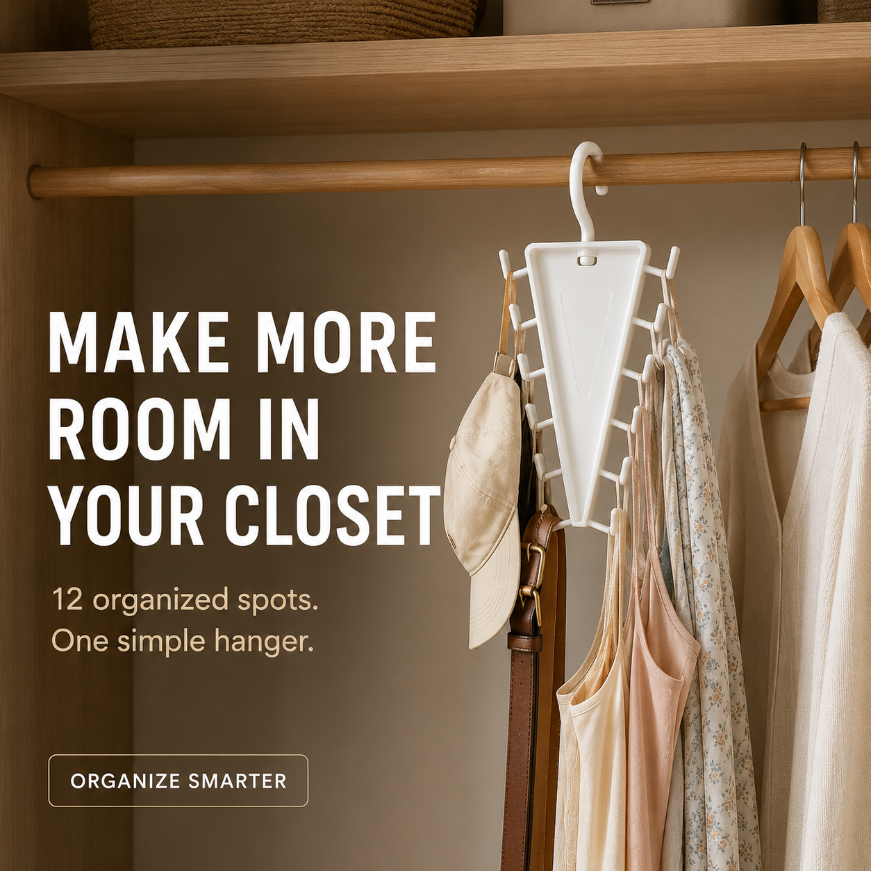 👚 12-Hook Rotating Closet Organizer – Save Space & Keep Accessories Organized