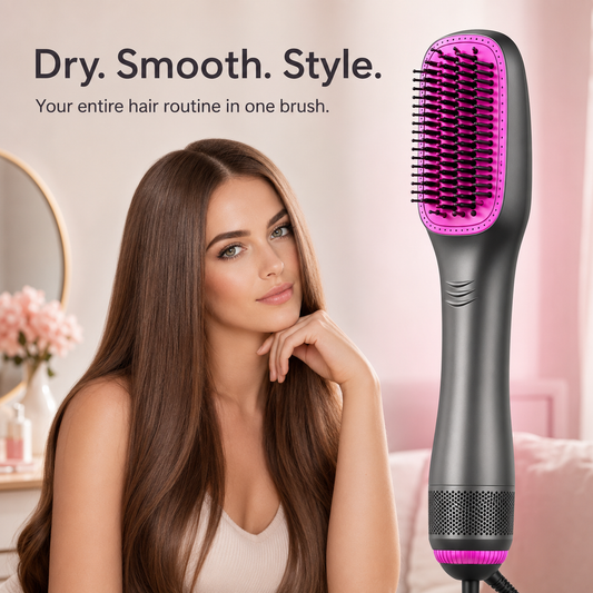 3-in-1 Ionic Hot Air Brush – Dry, Smooth & Style in One Step