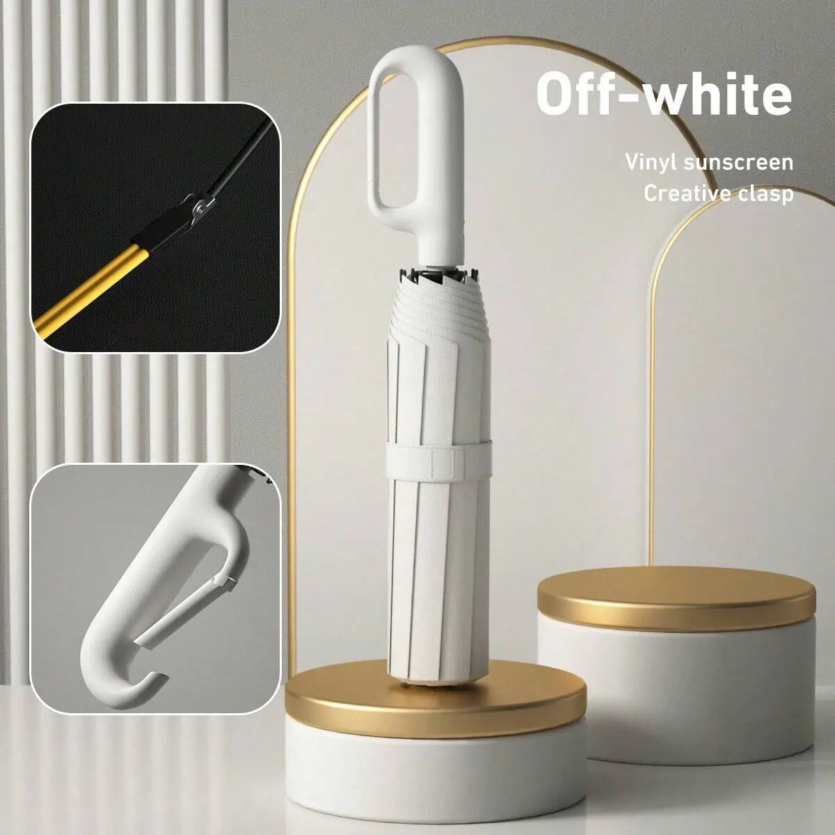 ☔ One-Touch Automatic Windproof Umbrella with Ring-Buckle Handle – Large 105CM Rain & Sun Coverage