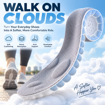☁️ 4D Cloud Comfort Insoles – Soft Cushioning & All-Day Support