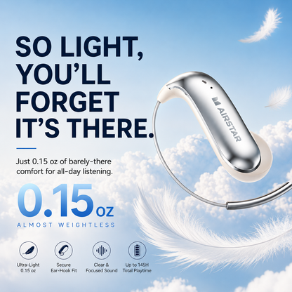 🎧 Ultra-Light Ear-Hook Wireless Earbuds – Secure Fit, Hi-Fi Sound & Long Battery Life